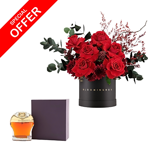 Amyaz Shay Parfum with red roses box view 1