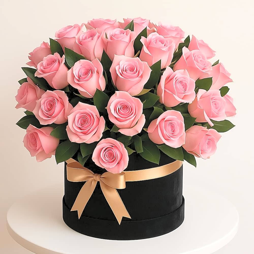Pink roses box view 1