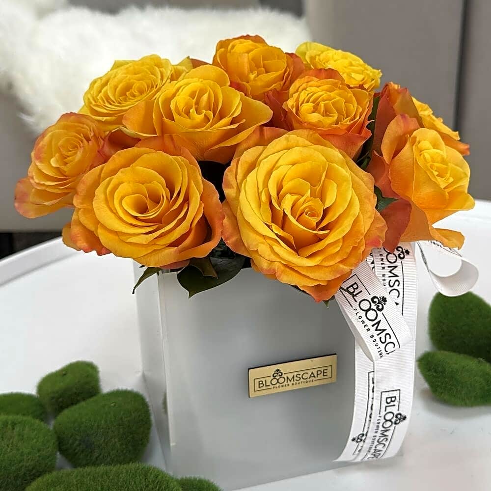 Eternal Love orange Roses Box view 1