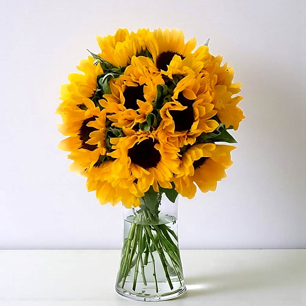 sun flowers vase view 1