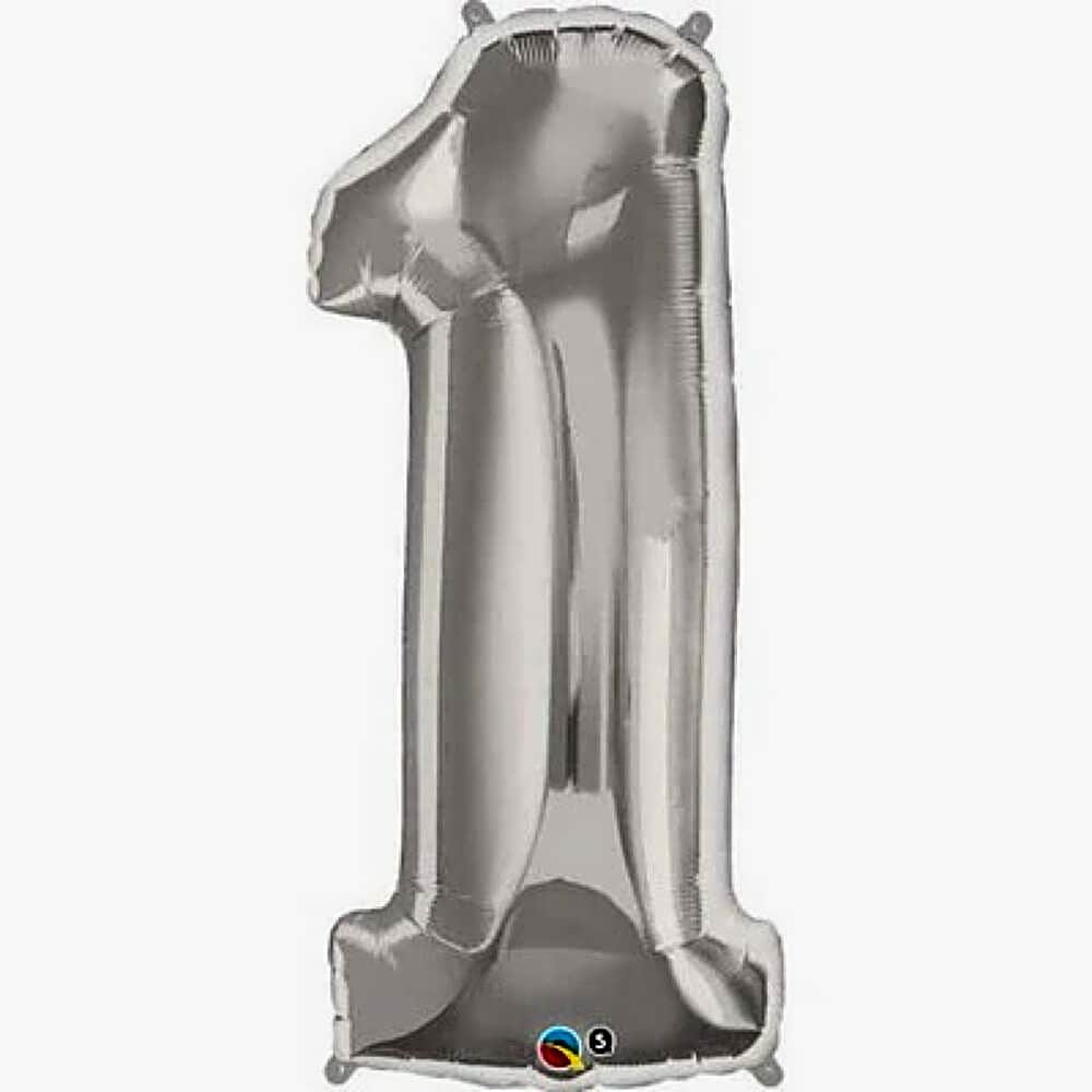 Silver Number One Helium Balloon - 5259 view 1