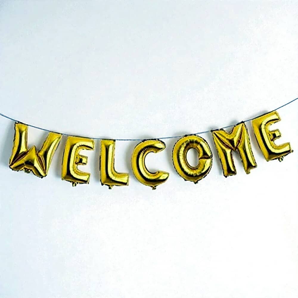 Welcome foil balloons view 1