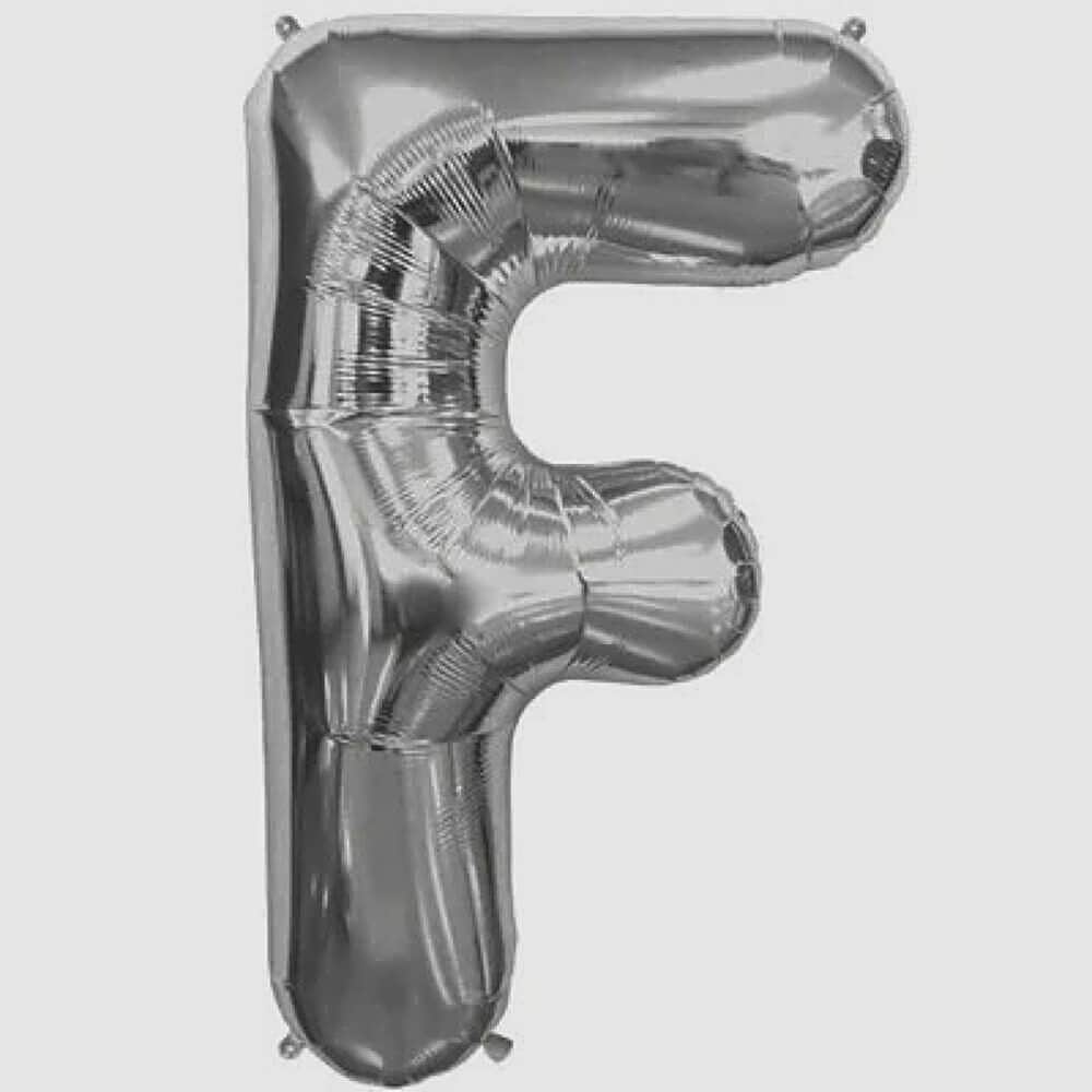 Letter F Silver Foil Balloon - 5325 view 1