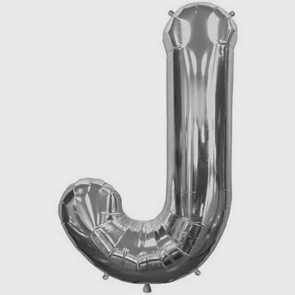 Letter J Silver Foil Balloon- 5317 view 1