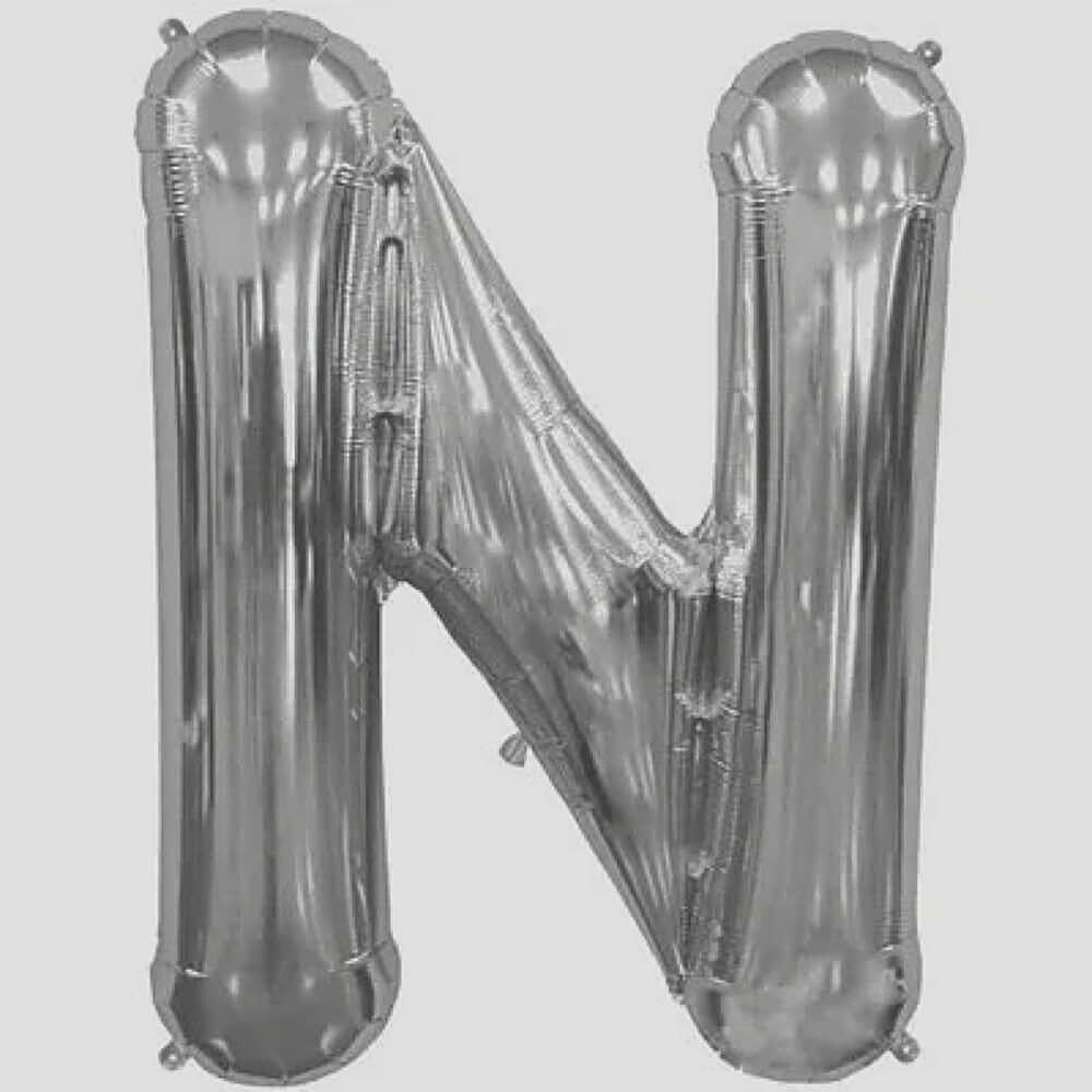 Letter N Silver Foil Balloon -5307 view 1