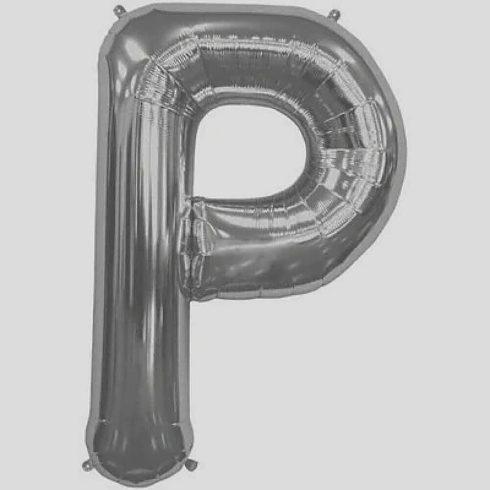 Letter P Silver Foil Balloon -5300 view 1