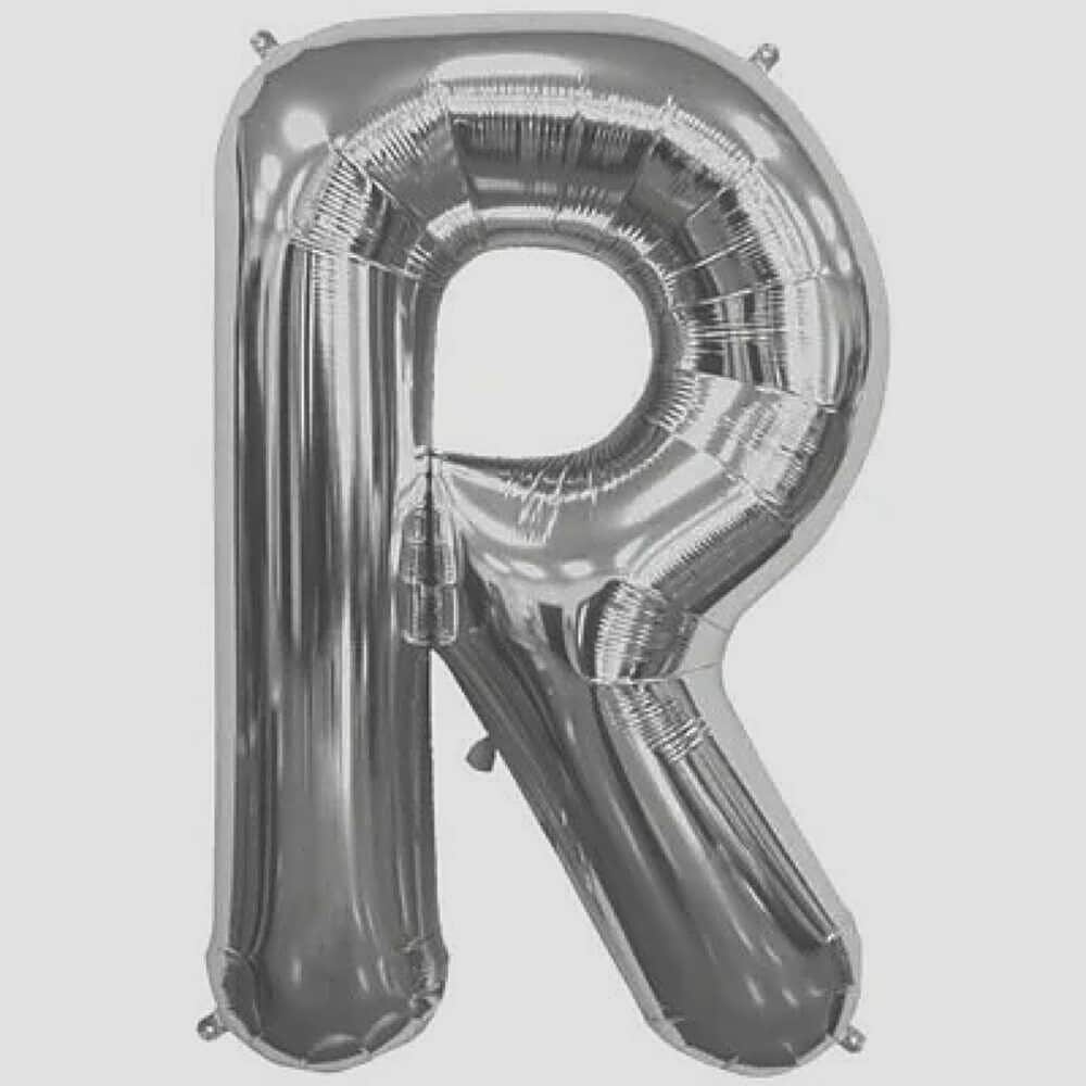 Letter R Silver Foil Balloon -5294 view 1