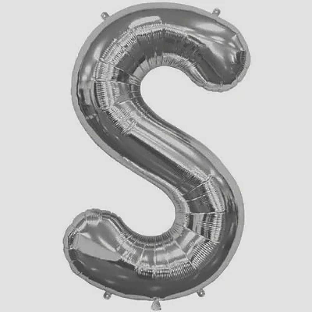 Letter S Silver Foil Balloon - 5292 view 1