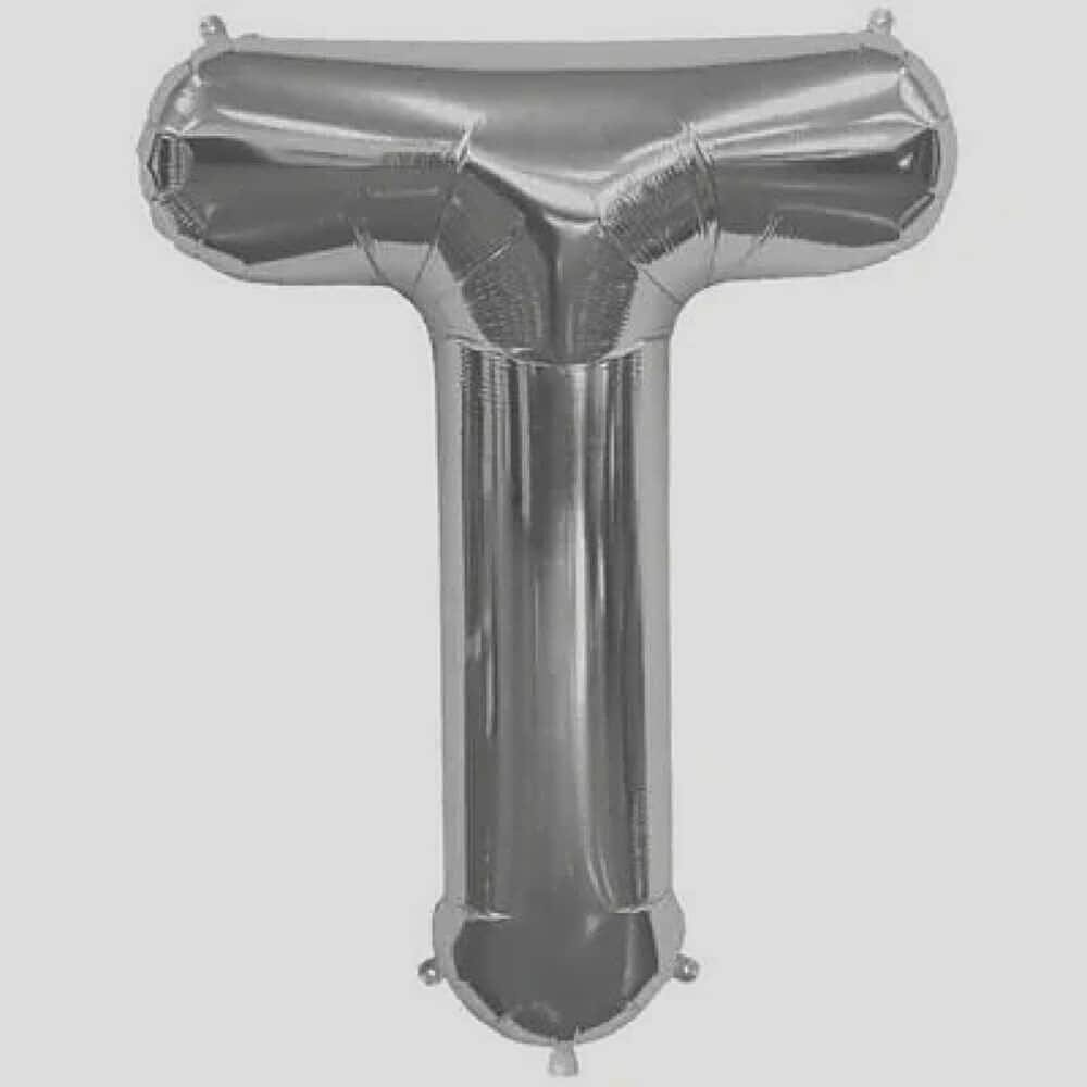 Letter T Silver Foil Balloon - 5290 view 1