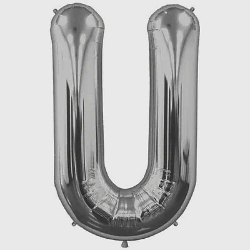 Letter U Silver Foil Balloon - 5288 view 1