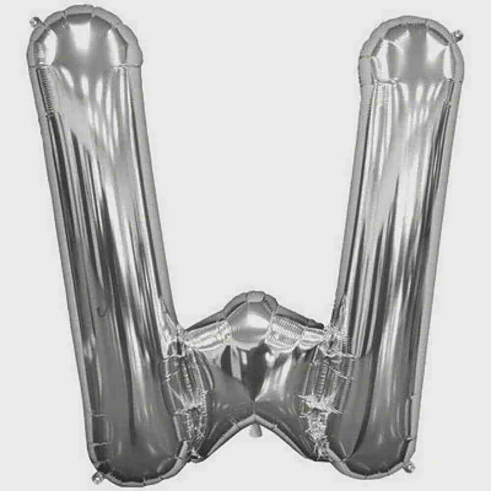 Letter W Silver Foil Balloon - 5284 view 1