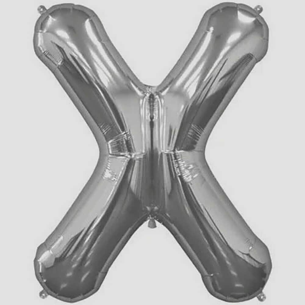 Letter X Silver Foil Balloon - 5282 view 1