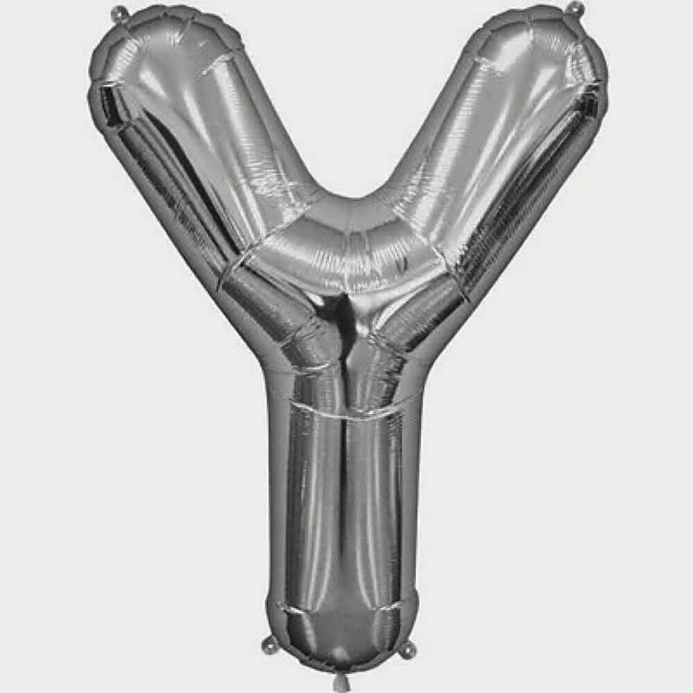 Letter Y Silver Foil Balloon - 5280 view 1