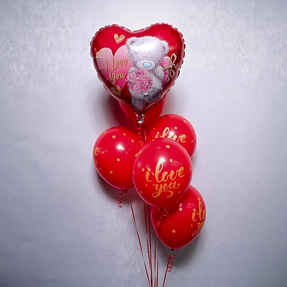 6 Latex 1 Foil I LOVE YOU Balloons - 5717 view 1