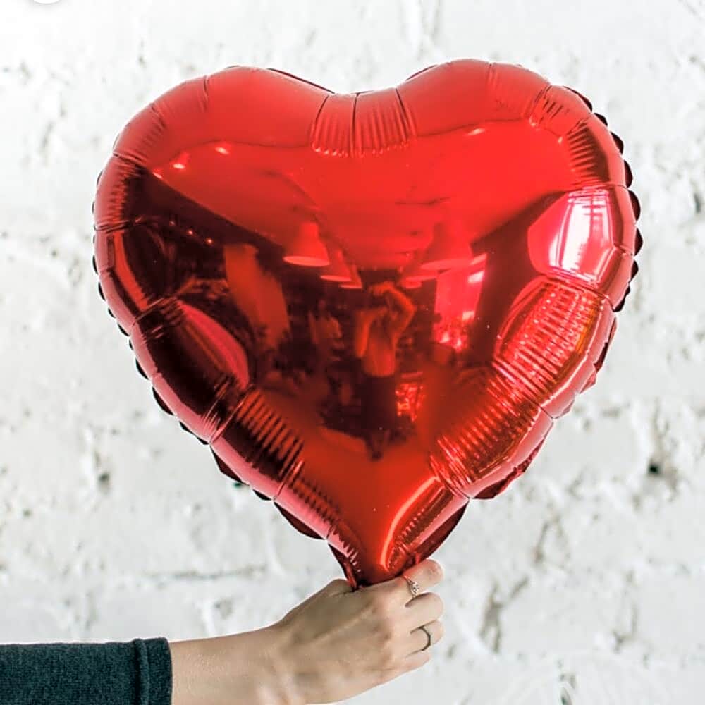 Red Heart shaped Helium Foil Balloon -5200 view 1