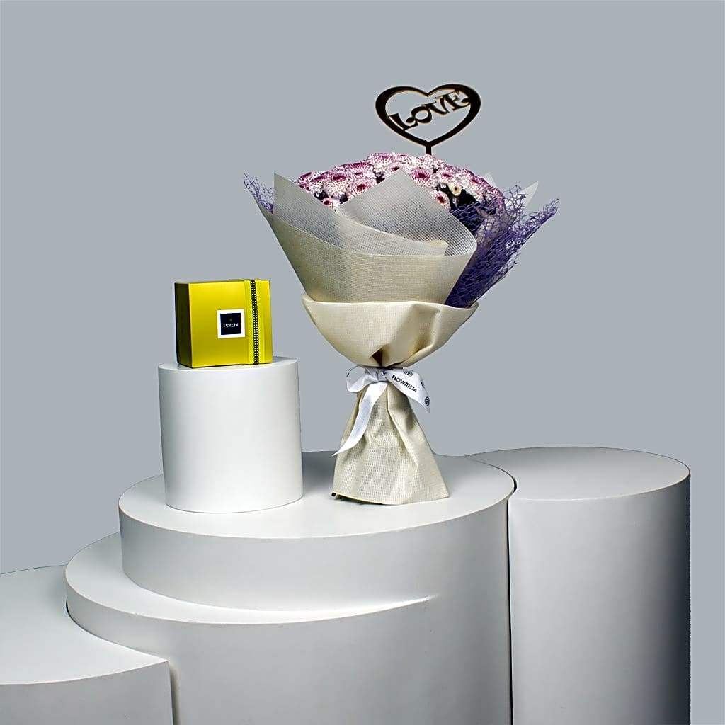 Patchi Chocolate Box 500g & Lollipop Flowers view 1