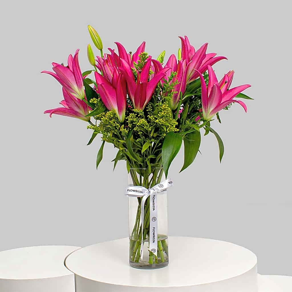 Pink Lily Vase view 1