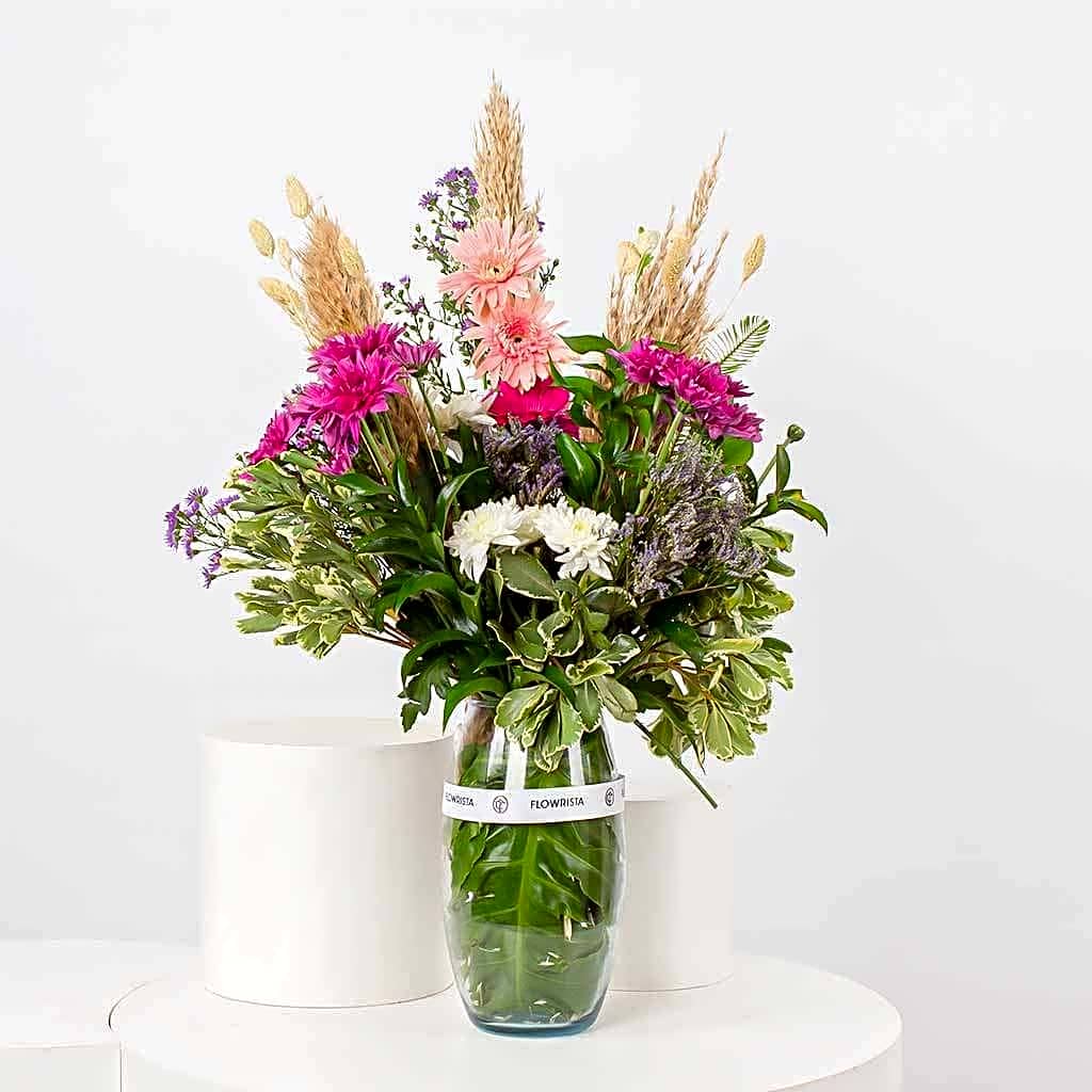 Gerbera & Chrysanthemum Flower Vase view 1