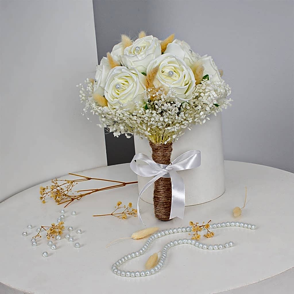 bridal bouquet of white flower view 1