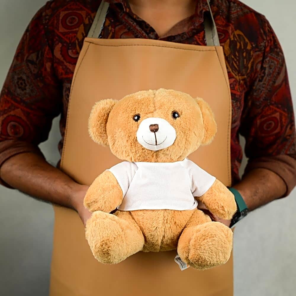 Plush Light Brown Teddy Bear with White Shirt-5441 view 1