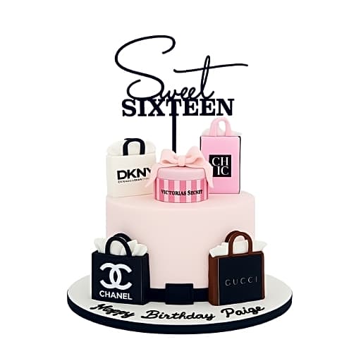 Sweet Sixteen Shopping cake view 1