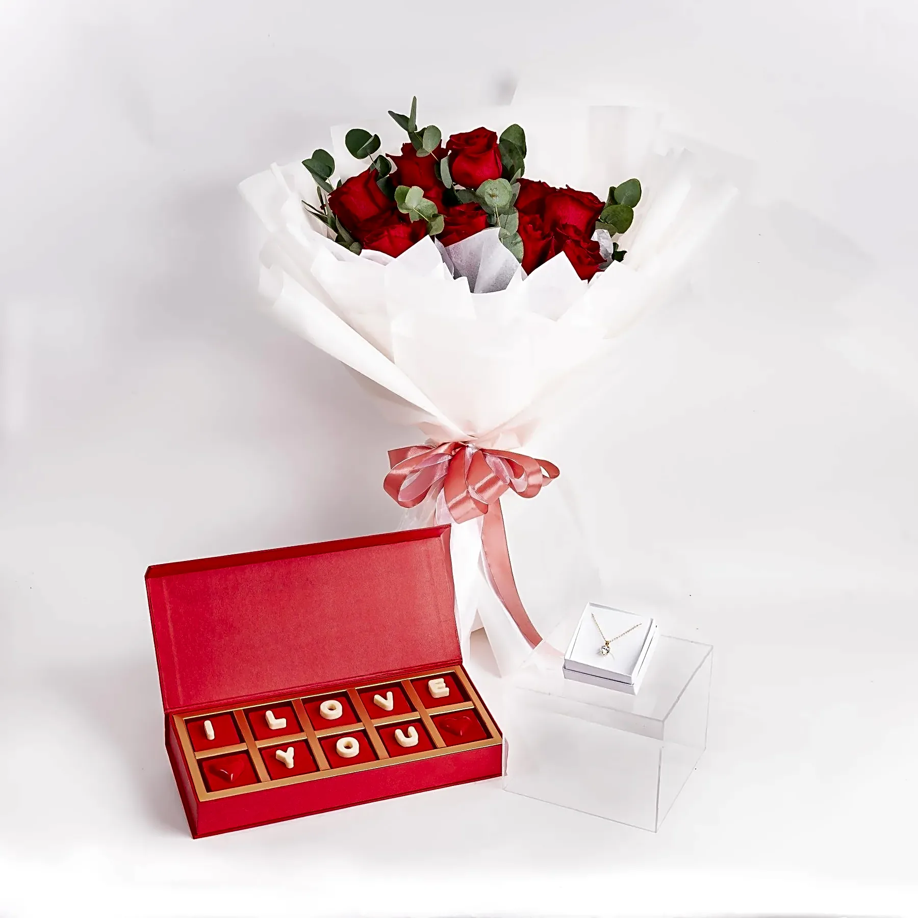 "I Love You" Heart Necklace Gift Bundle view 1
