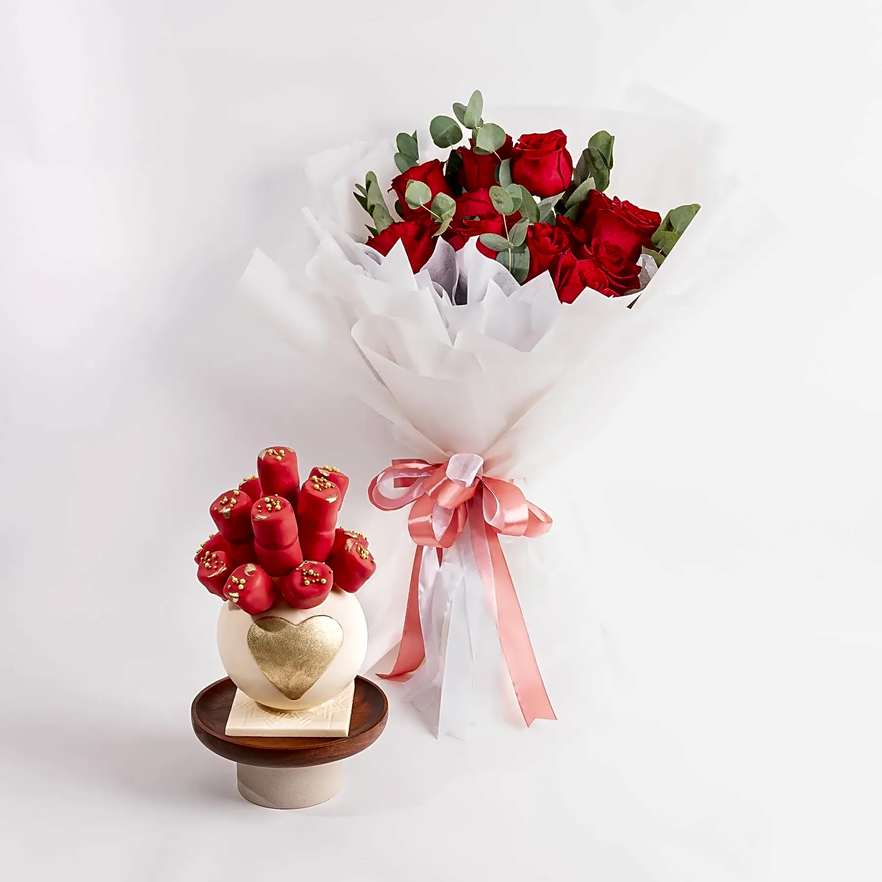 Red Roses and Marshmallows Romantic Gift Bundle view 1