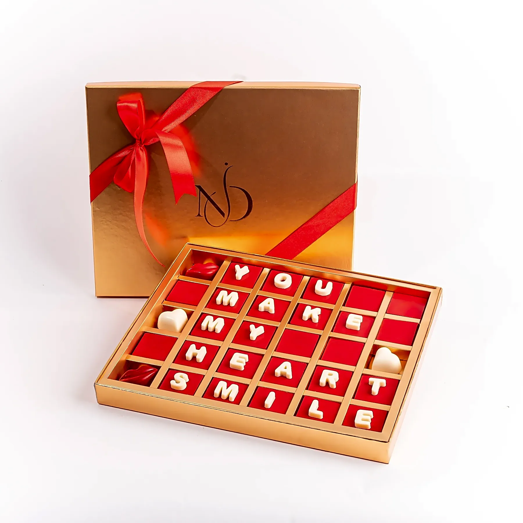"You Make My Heart Smile" Valentines Chocolate Gift Box view 1