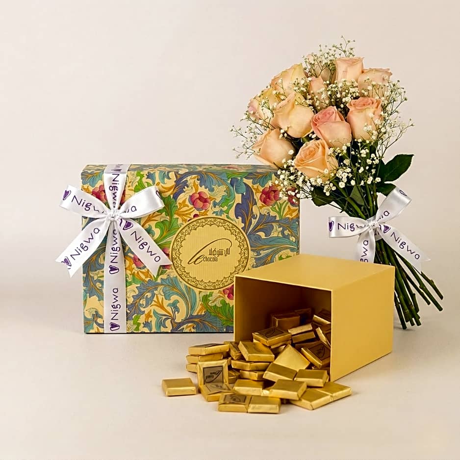 chocolate loose (wafer chocolate) with flowers box view 1