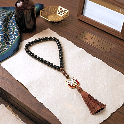 Rosary made of colored gemstones view 1
