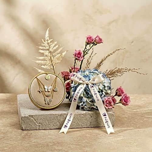 Cerruti 1881 Butterfly Jewel set with Floral Arrangment view 1