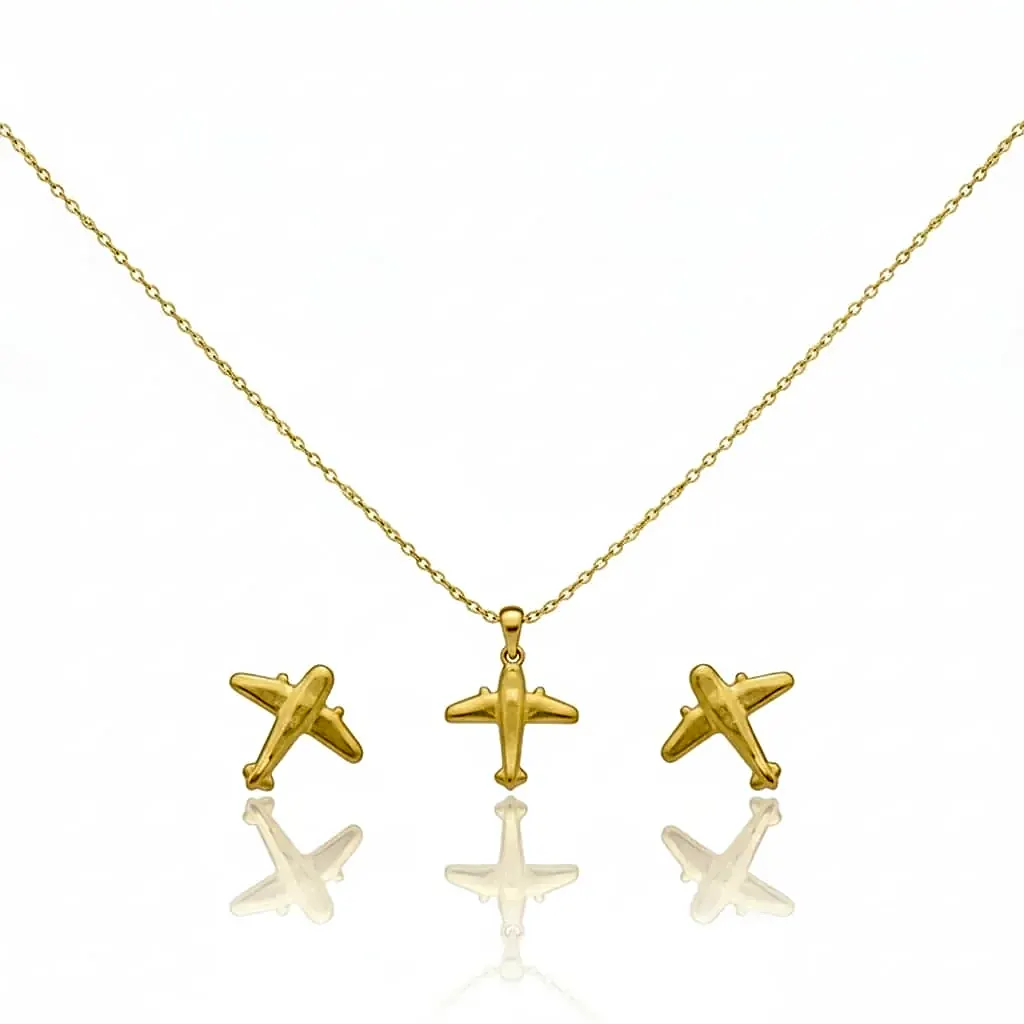 A gold set in the form of circles with a ring view 1