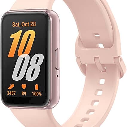 Samsung Galaxy Fit3 Light & Sleek Fitness Band, 40mm AMOLED Display Main Display, 13 Days Battery Life, 100+ Exercises & Sleep Tracking, Notifications & Media Controls, Pink Gold | SM-R390NIDAMEA view 1