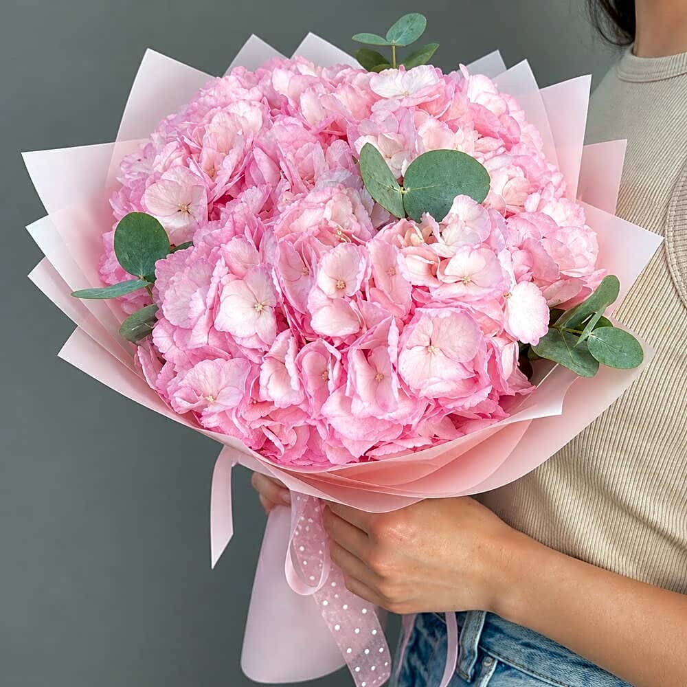Blush Serenity: Pink Hydrangea Bouquet-19743