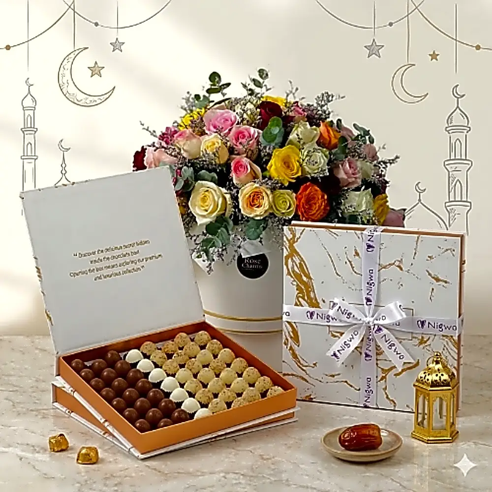 Marble Chocolate & Floral Set