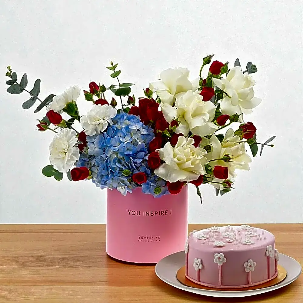 Clouds Crimson Box Cake Combo