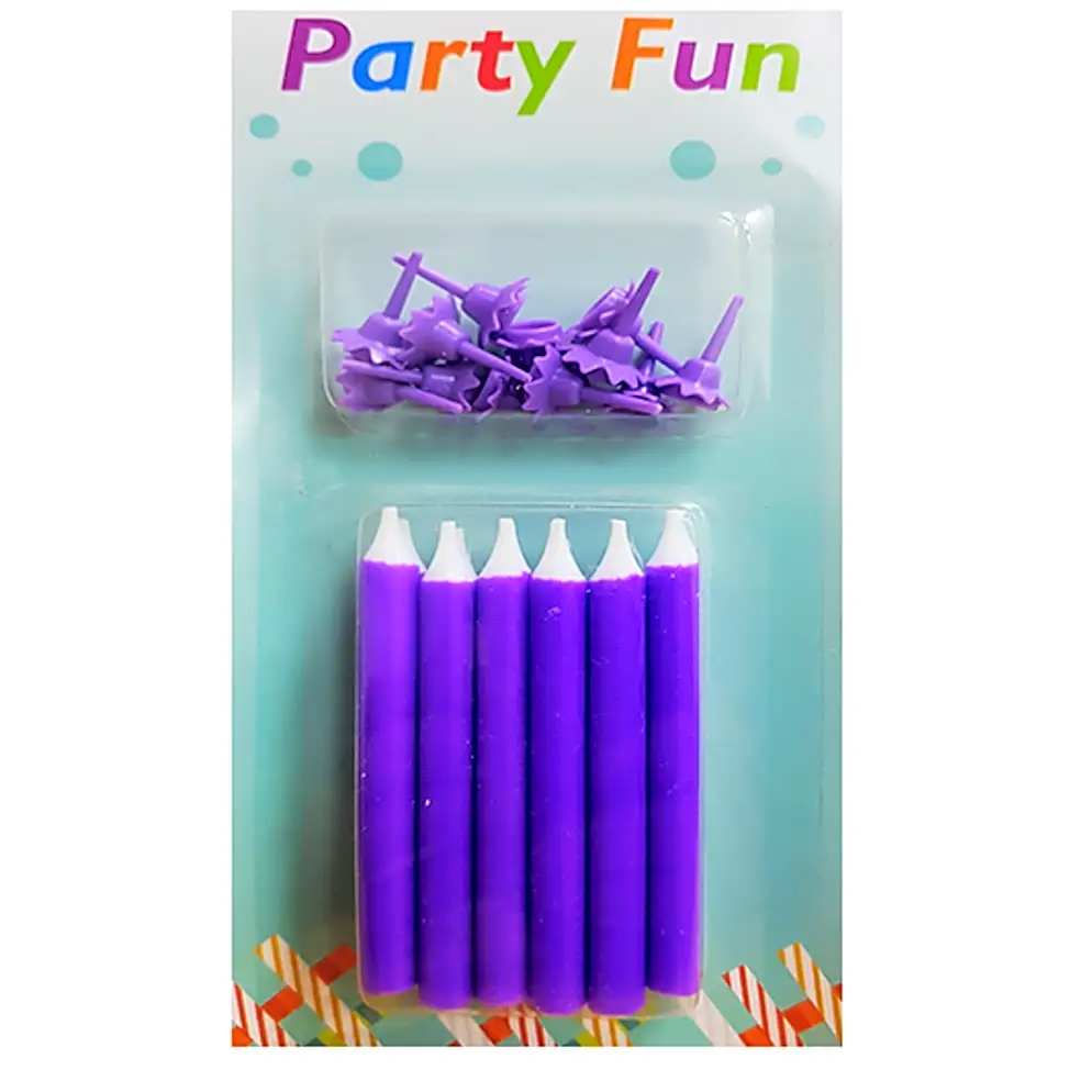 12 PCS ADORABLE PURPLE birthday candlesS