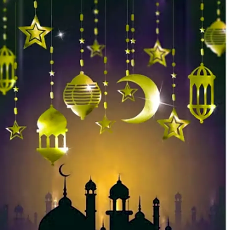 16pcs Shining Gold Star Moon Ornaments