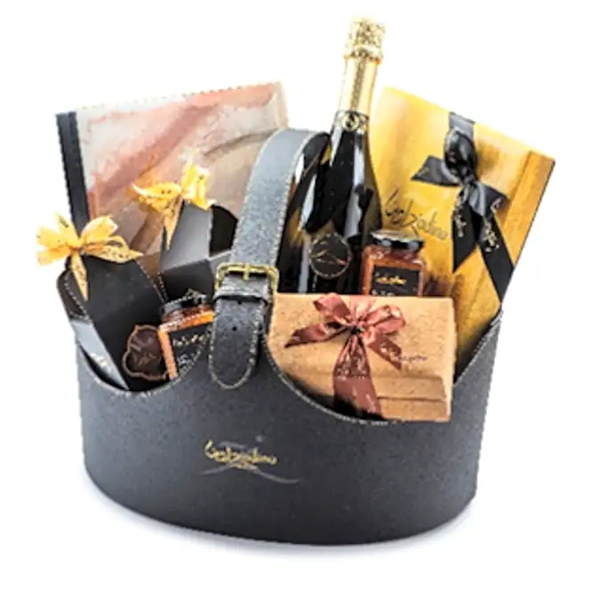 Camel leather Hamper