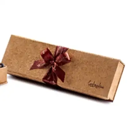 Camel leather box-large flat Rectangle