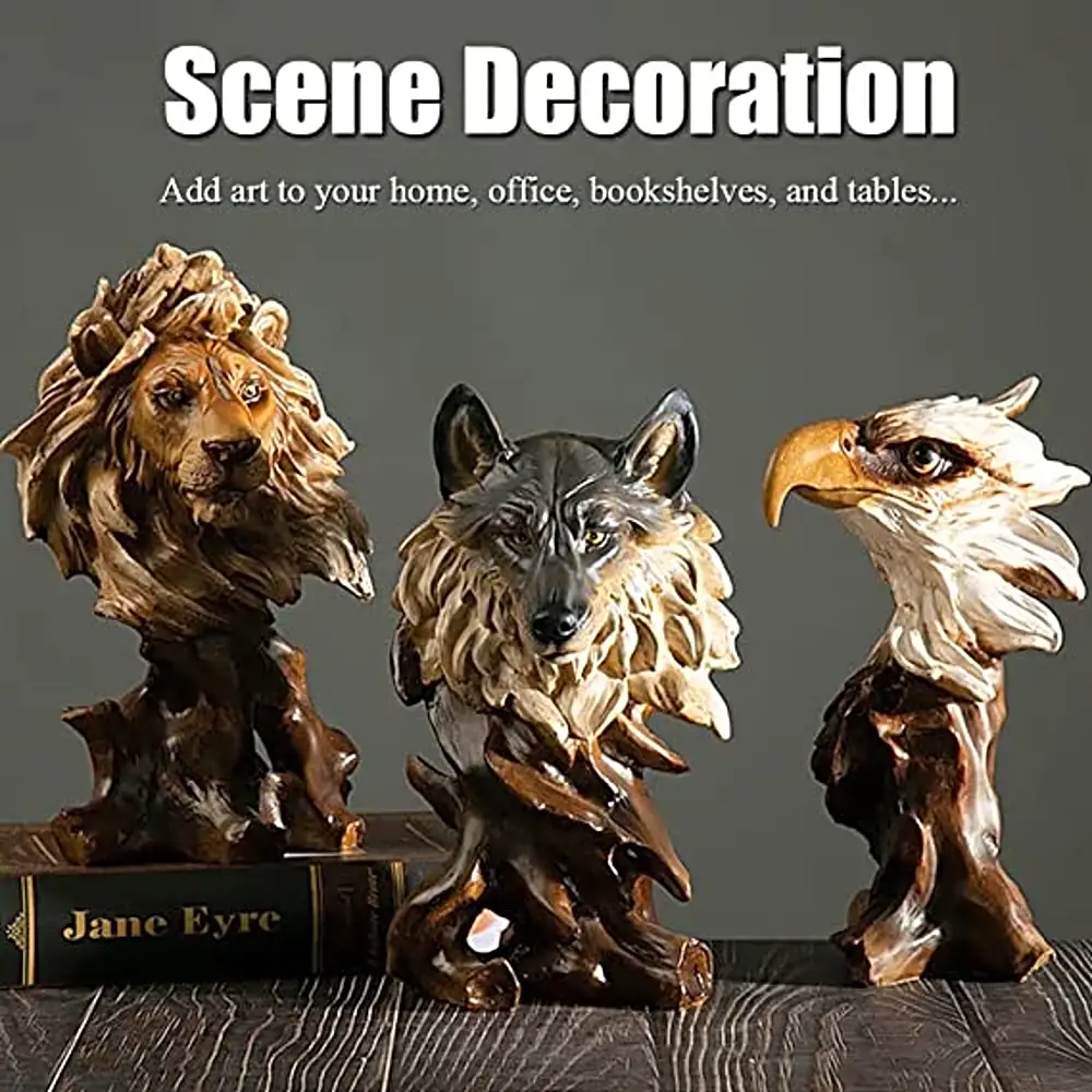 Eagle Lion Tiger Wolf Resin Statue Decoration