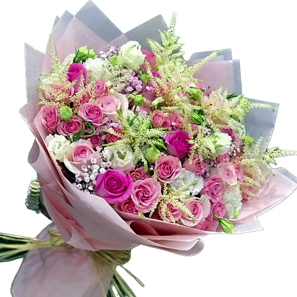 Mix of pink and white flowers