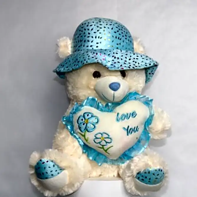 Teddy Bear Ivory and Turquoise color
