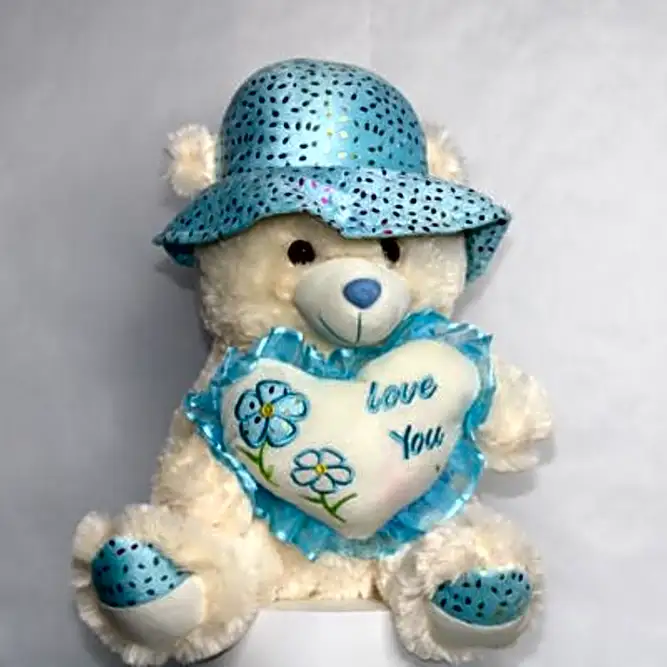 Teddy Bear Ivory and Turquoise color N
