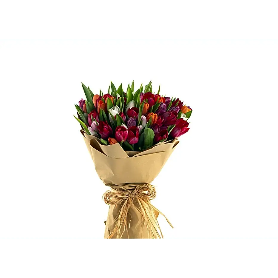 Hand bouquet mix tulip.