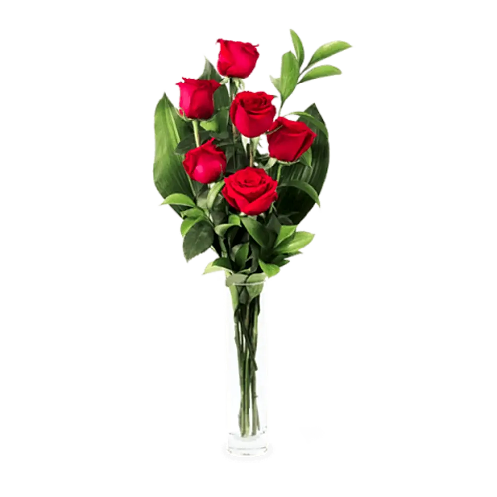 Red rose bouquet with decoration. 2