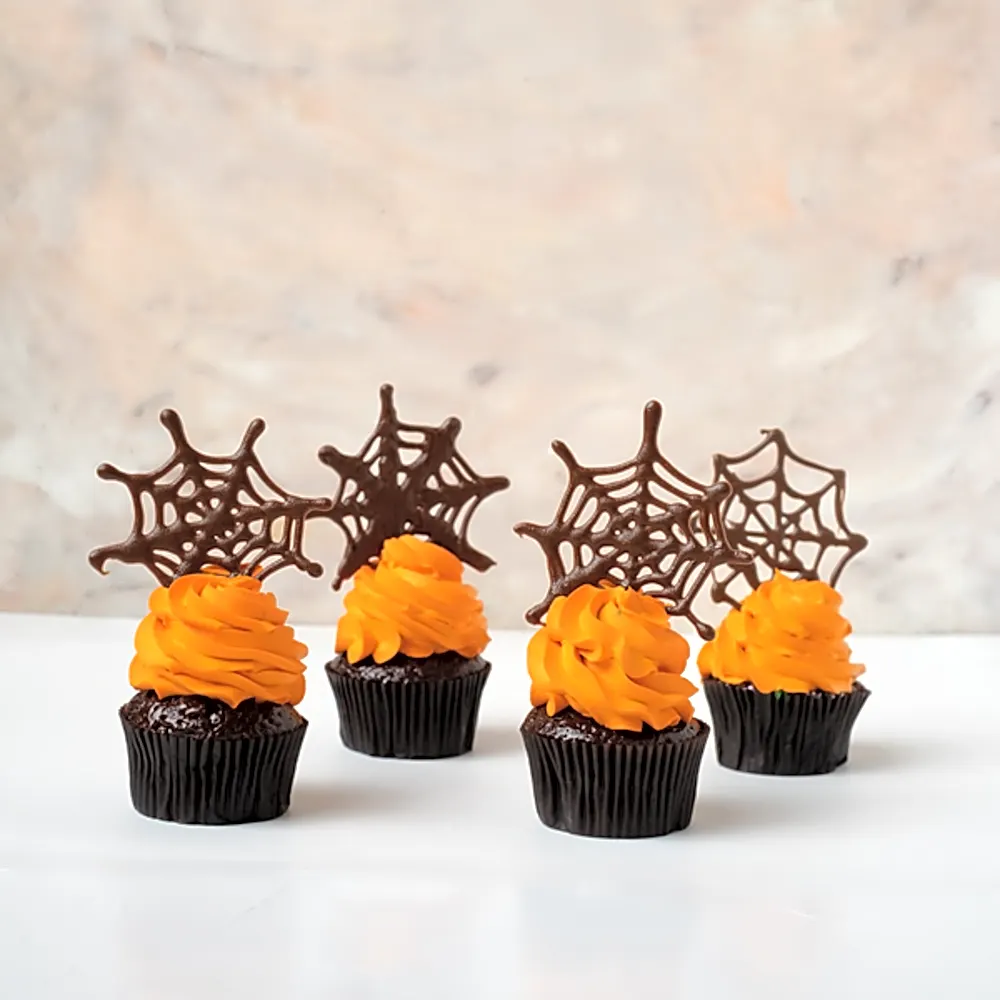 Spider Web on Cupcakes