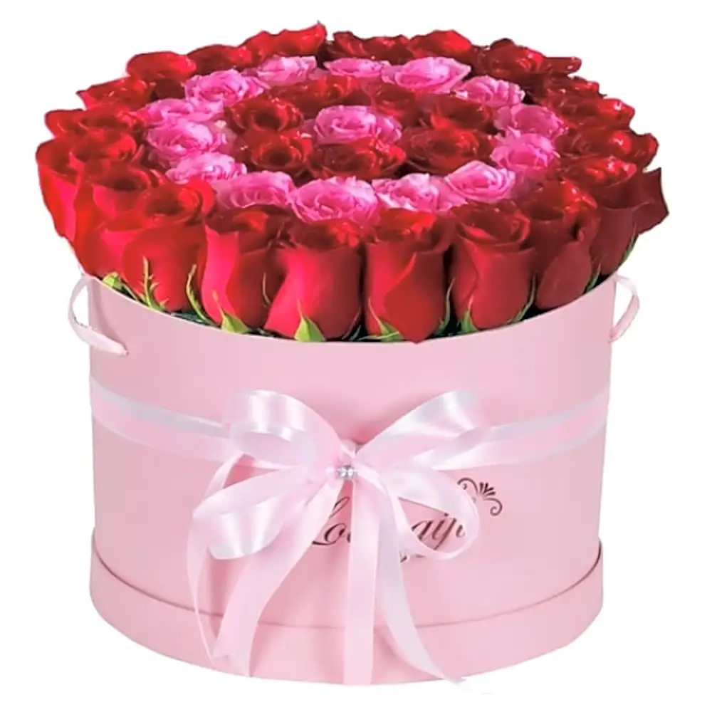 RED AND PINK ROSE BOX