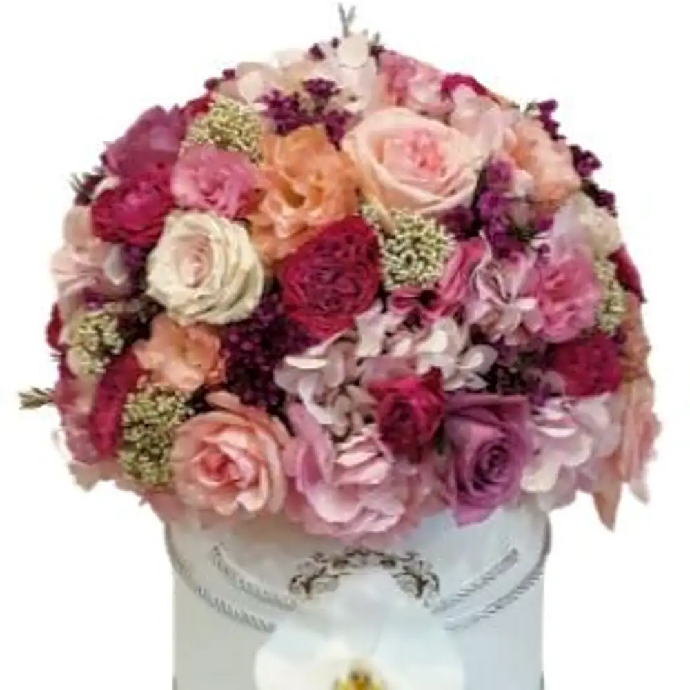 Mix Purple and Pink Flowers In a Box