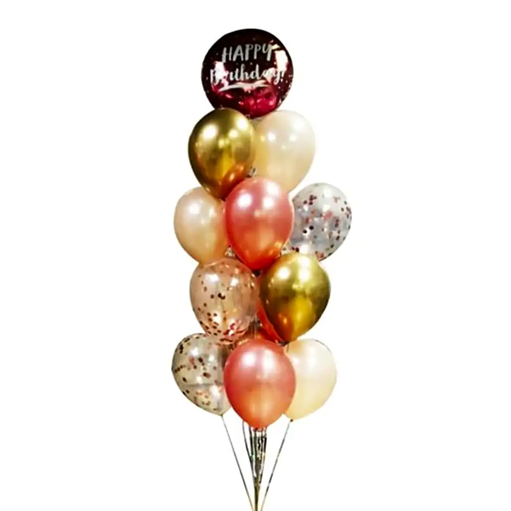 5 Ombre Rose Gold Balloon Bunch